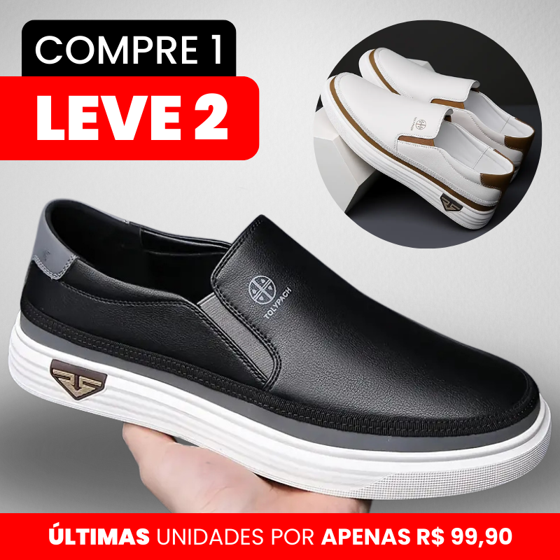 [Pague 1 Leve 2]  Mocassim Ortopédico - Kit Couro Legitimo